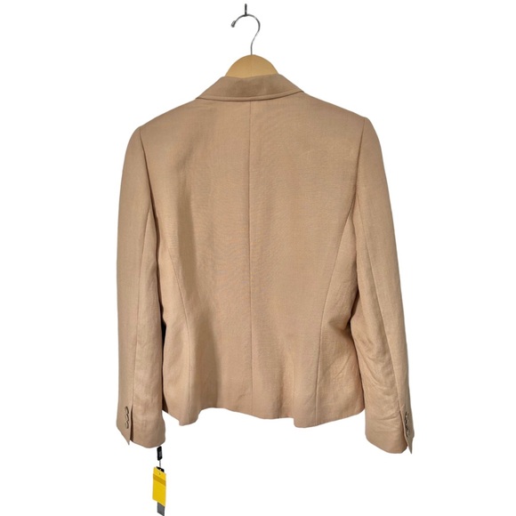 Tahari New Linen Rayon Jacket Button Front 4 Patch Pockets Lined Size 10 - Picture 8 of 15